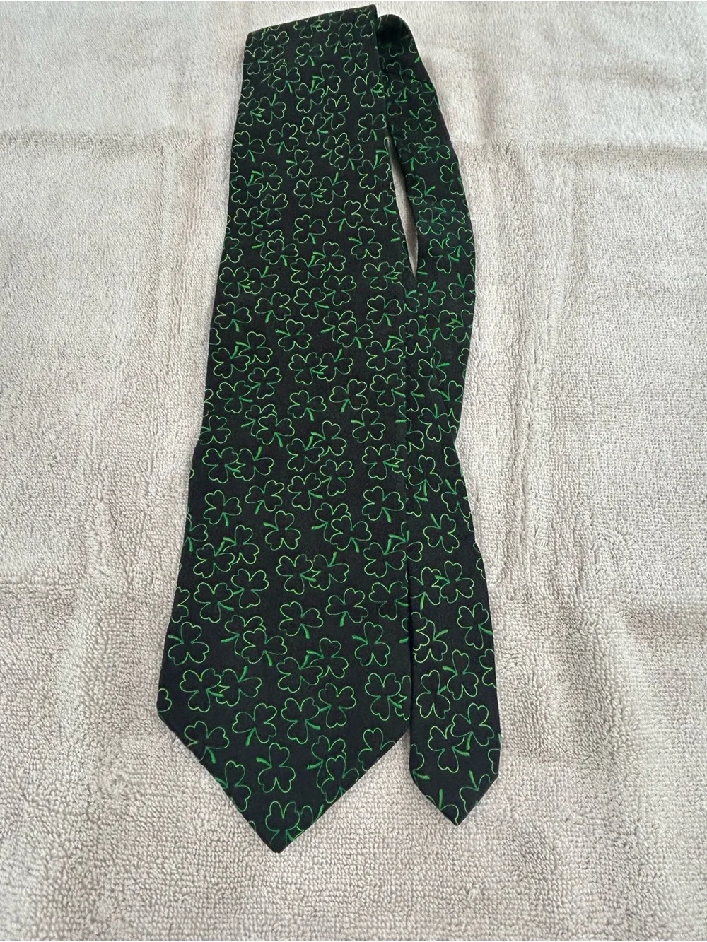 Hallmark Celebration Black with Shamrock St. Patrick's Day Silk Tie NWT